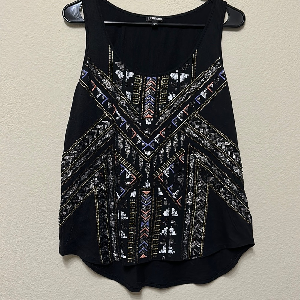 Multicolor sequin L tank from Express